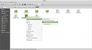 Klik kanan installer Sabda > Open With > Wine Windows Program Loader