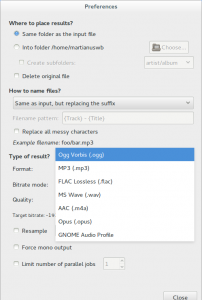 Audio Type Supported