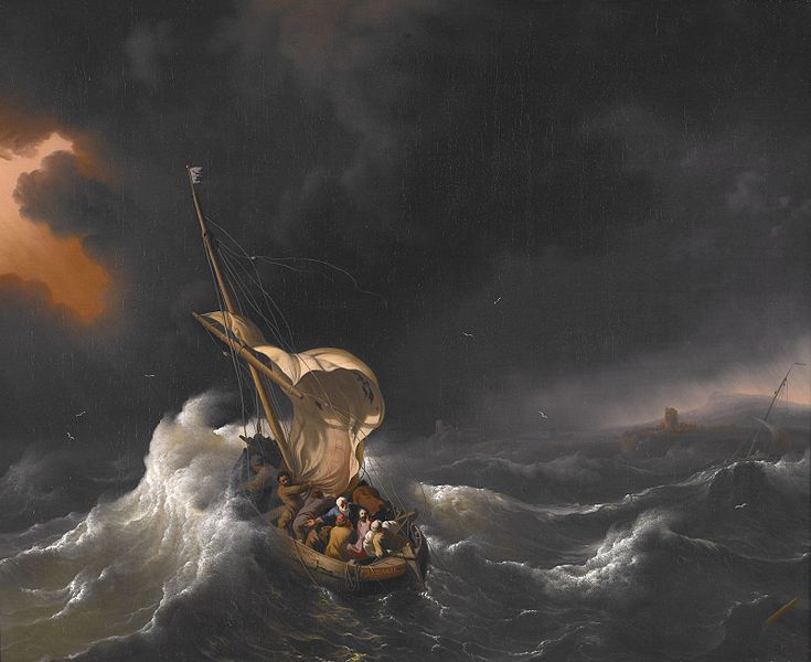 "Christ in the Storm on the Sea of Galilee" karya Ludolf Backhuysen (1695). Diunduh dari http://commons.wikimedia.org/